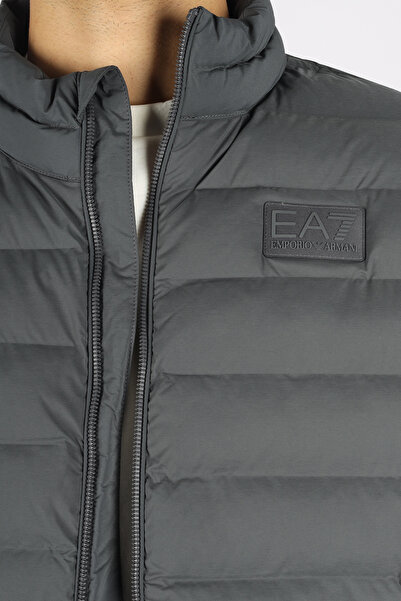 EA7 Men's Regular Fit Zipper Closure Mock Neck Long Sleeve Grey Jacket 7m000684 Af15953-U8117