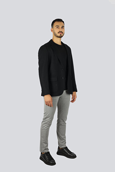 BOSS Men's Regular Fit Notched Collar Long Sleeve Black Jacket 50551576-001