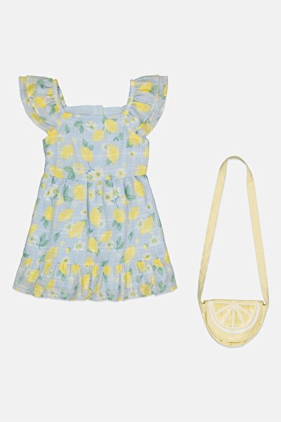 Draper James فستان مطبوع بالكامل للبنات الصغار مع حقيبة كروس بودي، متعدد الألوان