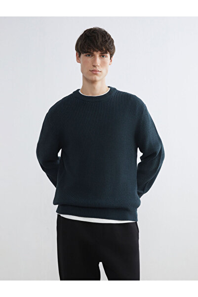 LC Waikiki Petrol Crew Neck Men's Knitwear Sweater