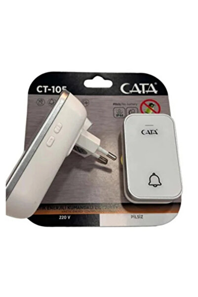 Cata CT-105 Pilsiz 220V Enerjili Kumandalı Kapı Zili – Beyaz