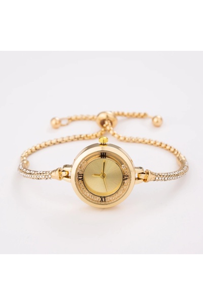 Choice ساعة ذهبية فاخرة للسيدات بسوار ذهبي أنيق للنساء