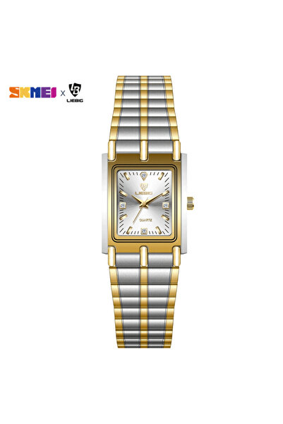 Skmei Women platinum 2022 Luxury Gold Steel Bracelet Wristwatches Female Male Clock Golden Quartz Watch Fo