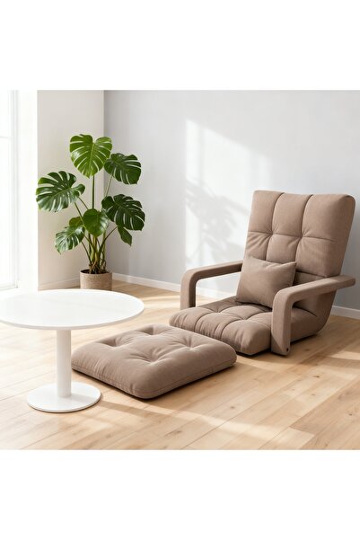 Roam shop أريكة كسولة، كرسي استرخاء من إسفنج الذاكرة، مسند ظهر قابل للتعديل، كرسي أرضي، أريكة تاتامي، كرسي كيس فول بني