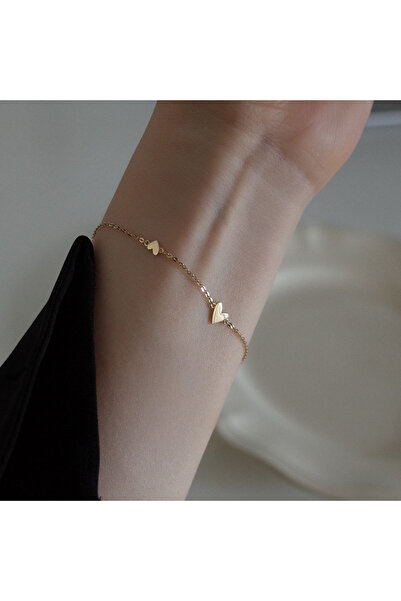 Choice سوار ذهبي أنيق بسيط على شكل قلوب صغيرة لطيفة ومكدسة من الفولاذ المقاوم...