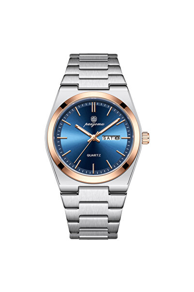 Choice8 ساعة يد رجالية فاخرة من بازومو، موديل M930، لون ذهبي وردي وأزرق، كوار...