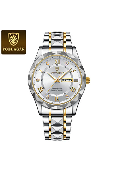 Choice6 615 Gold White Luxury Brand Men Watch Stainless Steel Waterproof Lumi...