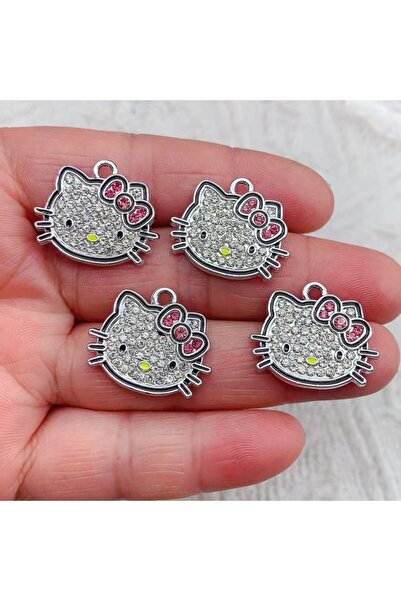Miniso 1 10pcs Crystals Lovely Cat Charms Kawaii Kitten Metal Rhinestones Pendant for Making DIY Handmade.