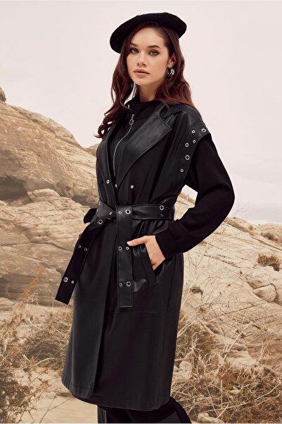 Alvina Leather Vest with Belt 45922