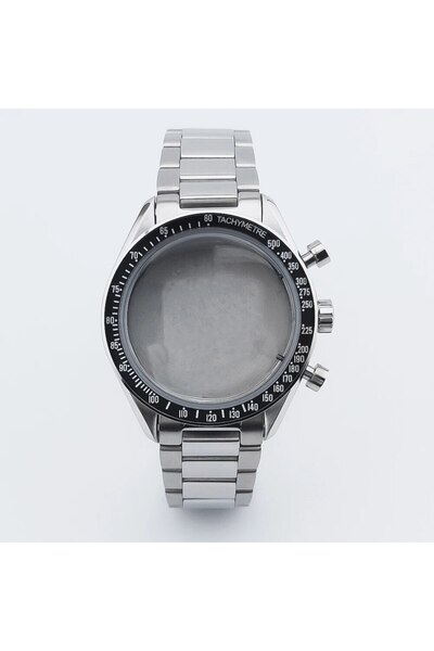 Choice ساعة NEITON سوداء 40 مم بقبة زجاجية فضية زرقاء سوداء علبة مربعة من الف...