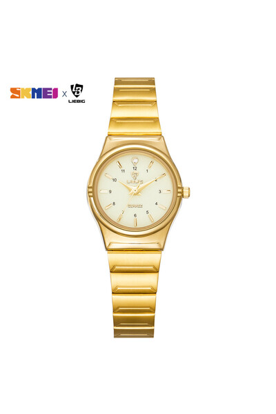 Skmei color 1 Brand New Women Quartz Watches Luxury Golden Stainless Steel Bracelet Waterproof Ladies Gold