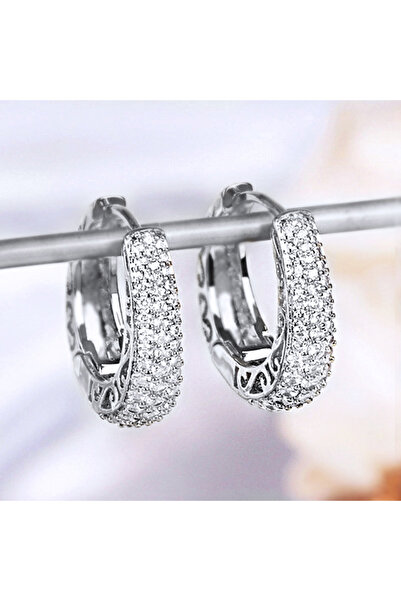 Choice1 E2998 Huitan Hollow Gold Color Hoop Earrings for Women Paved Dazzling...