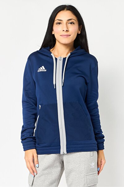 adidas Women Sportswear Fit Long Sleeve Full Zip Outdoor Sweatshirt, Navy