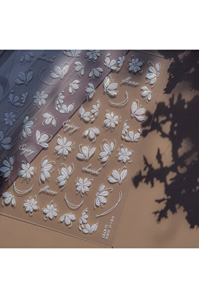 NAILFYOU TO4757 بتلات زهرة بيضاء، زهر الكرز، زهر الخوخ، بتلات متساقطة، متدرجة...