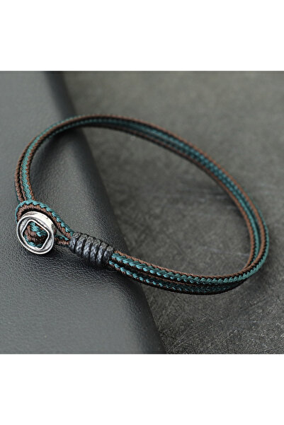 Choice سوار رجالي من خيوط منسوجة عالية الجودة من دارك جرين باكل، حبل رفيع 3 م...