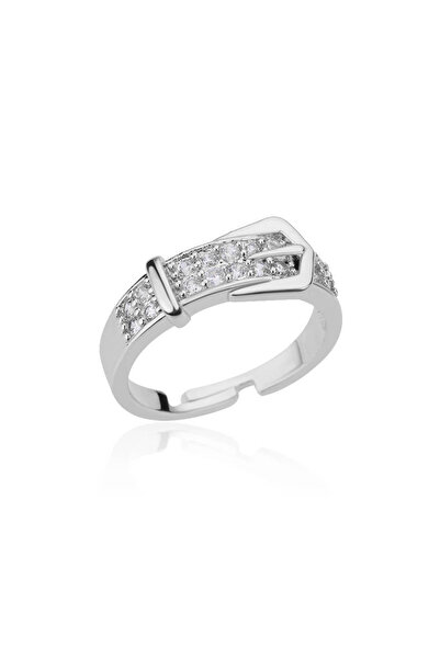 Choice خواتم حزام من الفولاذ المقاوم للصدأ قابلة للتغيير JZ4359P للنساء من الزركون، خاتم إصبع قابل للتعديل، مقاس كبير، أنثوي