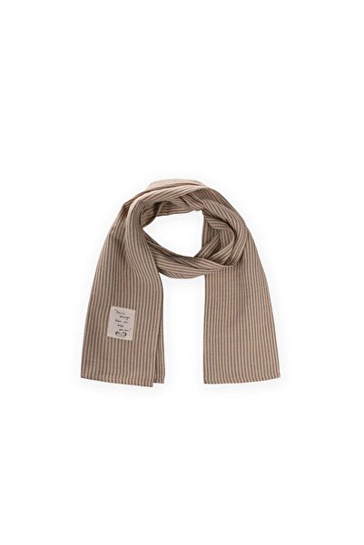 LC Waikiki Children's Scarf 25X140 cm Beige Thin Striped