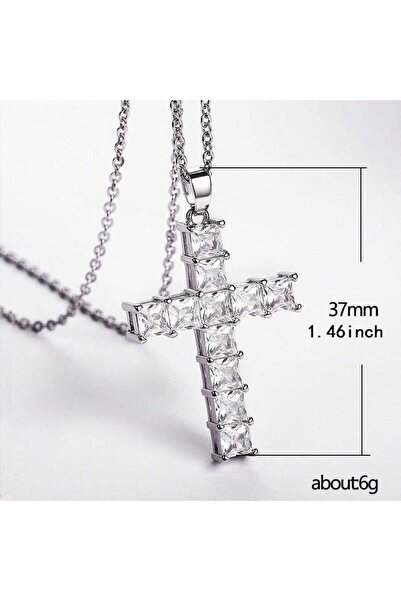 Choice قلادات نسائية أنيقة جديدة من الفضة البيضاء بطول 45 سم، قلادة صليب يسوع...