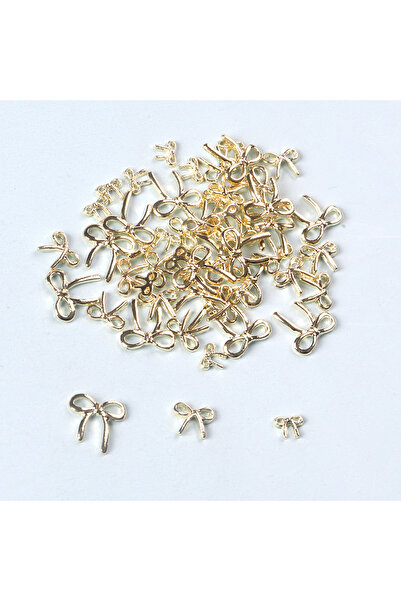 Choice 50PC-DMIX-257 50PCS Mix Multi Size 3D Gold Bowknot Nail Charms Metal Bow Alloy Nail Art Manicure Jew