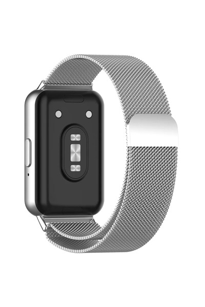 Choice سوار ميلانو فضي اللون لساعة سامسونج جالاكسي فيت 3، سوار بديل مغناطيسي ...