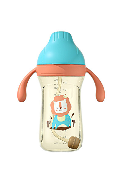 Hibobi Premium زجاجة رضاعة وكوب شرب، مضاد للمغص، مضاد للسقوط، كوب شرب مزدوج الاستخدام مع ماصة