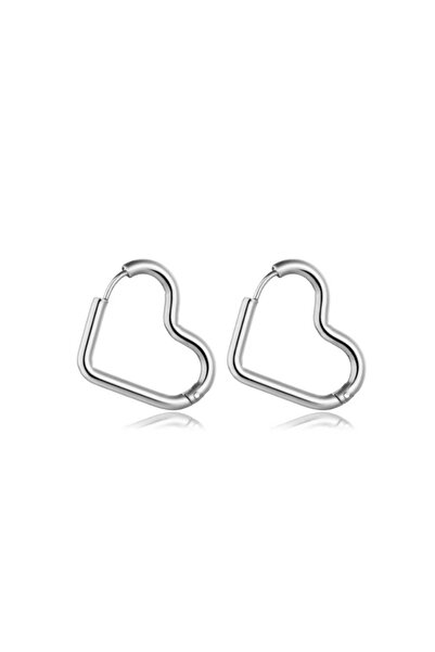Choice S2-2pcs-silvery 2pcs Fashion Gold Color Stainless Steel Heart Earrings...