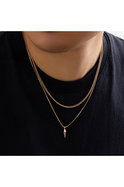 Choice مجموعة من قطعتين من KunJoe باللون الذهبي من الفولاذ المقاوم للصدأ وقلا...