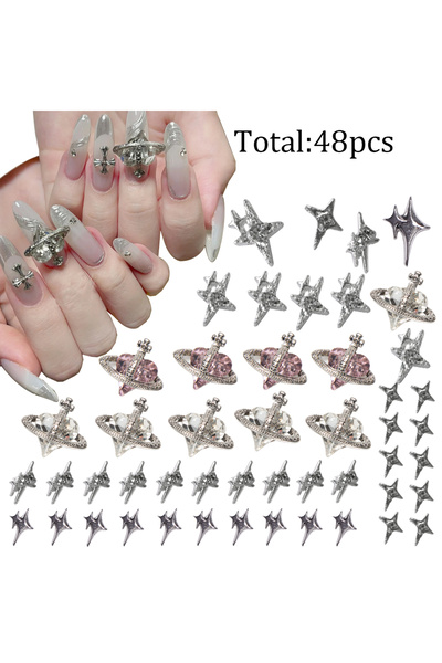 Choice GC-14 48 قطعة من حُلي الأظافر الكوكبية ثلاثية الأبعاد لتزيين الأظافر ع...