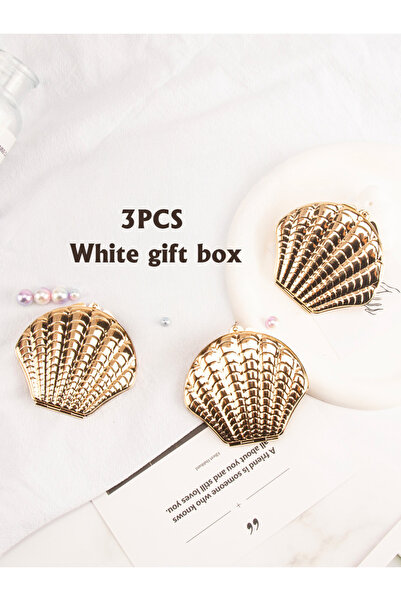Choice AE-0226-3PCS 1PC Golden Shell Double Sided Makeup Mirror Exquisite Por...