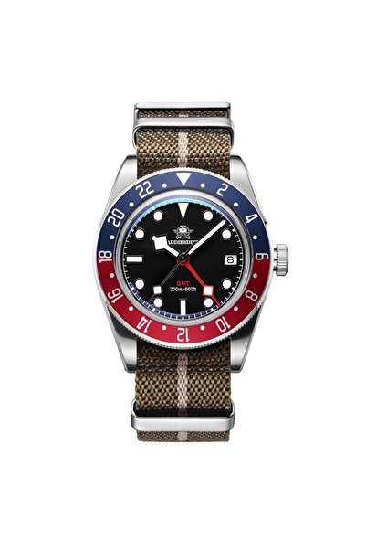 Choice ساعة ADDIESDIVE الفاخرة GMT515-24H للرجال باللون الأسود والبني، مزودة ...