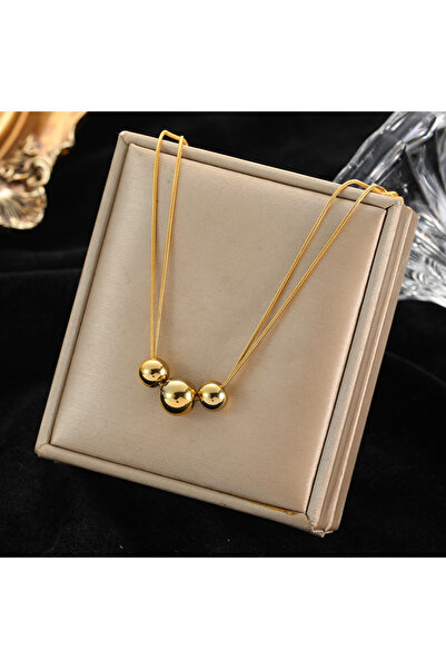 Choice N025 EILIECK 316L الفولاذ المقاوم للصدأ لون الذهب قلادة من الخرز الكرو...