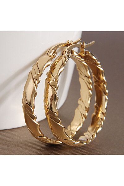 Choice أقراط ملونة أنيقة من الفولاذ المقاوم للصدأ باللون الذهبي 3 سم أقراط دا...