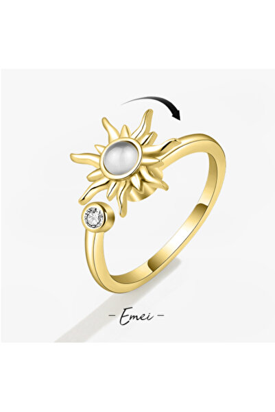 Choice JZ3805G-1-SL21 حلقات فيدجيت مضادة للتوتر والقلق للنساء، مصنوعة من الفولاذ المقاوم للصدأ، بتصميم دوار على شكل دوار الشمس ونجمة الشمس