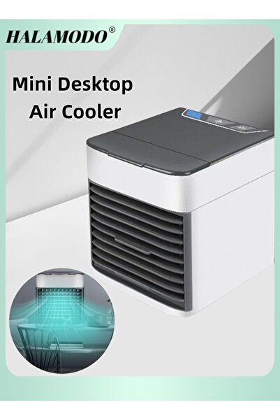 HALAMODO Portable Air Conditioner USB Powered Mini Desktop Air Cooler with Night Light