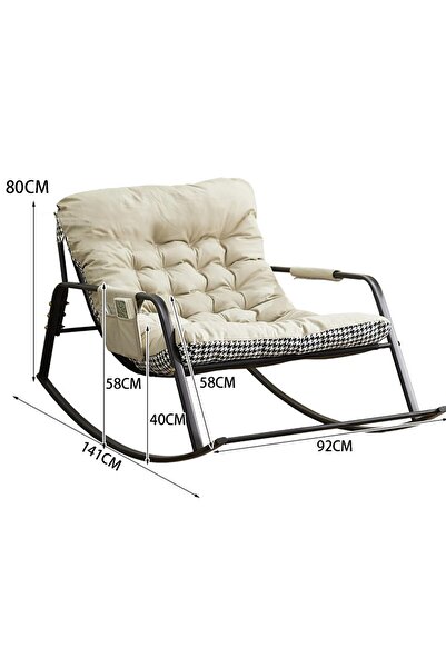 Enjoylifeme Rocking Chair with Cushion Indoor Outdoor, Oversized Padded Lounge Rockers, Egg Rocking Chairs