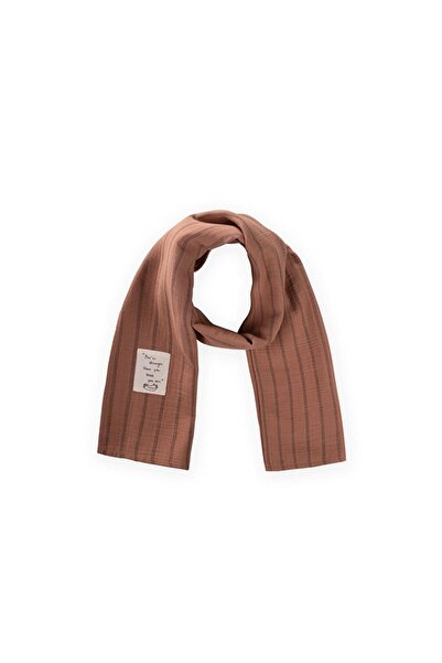 LC Waikiki Children's Scarf 25X140 cm Brown Double Striped