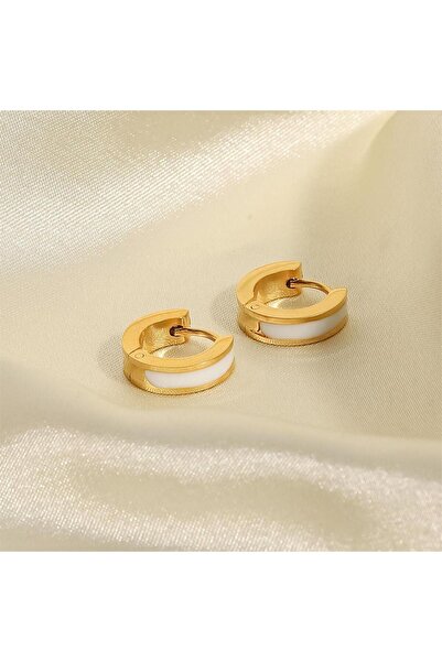 Choice أقراط دائرية صغيرة من كارليدانا بريميوم إنس ستايل مطلية بالذهب عيار 18...