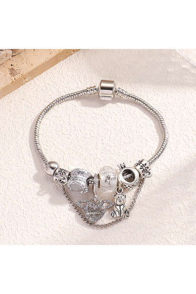 Choice 20cm 80521401 1PC Women's Fashion Multi Type Plate Home Stainless Steel Alloy Multi Element Bead Lov