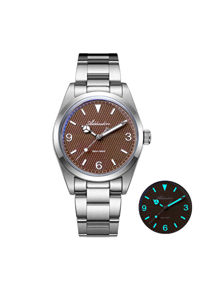 Choice ساعة ADDIESDIVE الجديدة للرجال، ساعة كوارتز رجالية تناظرية بزجاج عاكس بفقاعات، مضيئة حتى عمق 100 متر، باللون البني والأبيض