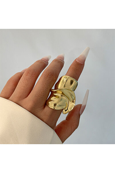 Choice Gold Color Ingemark Exaggerated Large Irregular Metal Rings for Women Vintage Geometric Gold Color F