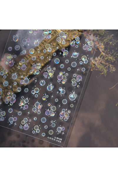 NAILFYOU ملصقات أظافر خماسية الأبعاد على شكل فقاعات مائية ملونة TO5143، سمكة ...