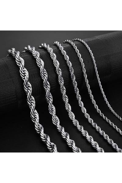 Choice قلادة من الفولاذ المقاوم للصدأ 24 بوصة 60 سم 2 مم 2-6 مم للنساء والرجا...