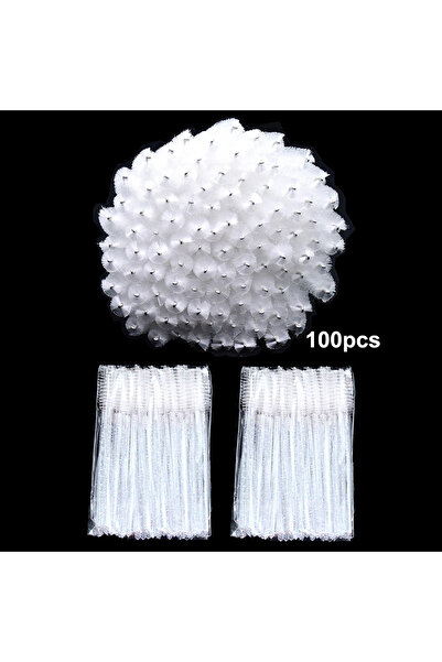 Choice3 100pcs crystal white 100pcs Disposable Eyelash Brushes Spoolies Micro Lash Mascara Wands Combs Whole