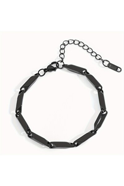 Choice سوار رجالي أنيق من الفولاذ التيتانيوم باللون الأسود، سلسلة من أوراق ال...