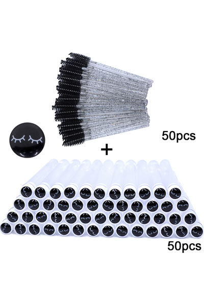 Choice12 ماسكارا رموش سمايل بلاك، ٥٠ مجموعة، مع فرشاة قابلة لإعادة الاستخدام ...