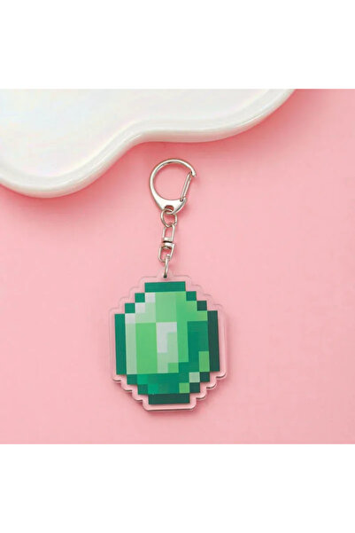 Miniso 5cm 2 Hot Game Totem of Undying Diamond Sword Eye of Enchanted Golden Keychain Pickaxe Model Toys..