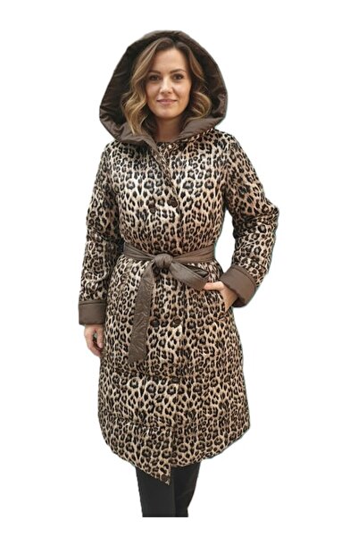 OEM - Reversible women's jacket - Leopard print / plain brown - Size 52