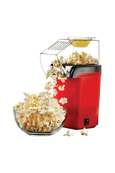Boxely Popcorn Maker 1200W – Oil-Free, Butter Tray, Hot-Air, Automatic Dispenser, Red