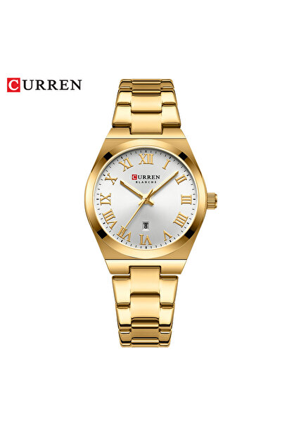 Curren gold white Luxury Women Watches Fashion Casual FemaleLadies Stainless Steel Quartz Wristwatch