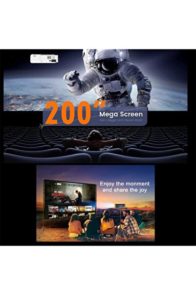 OEM LED Projector, WiFi, Built-in Audio, 800:1 Contrast, 36-200 inch, 50W, White